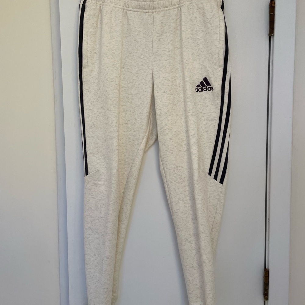 White adidas climalite sweatpants